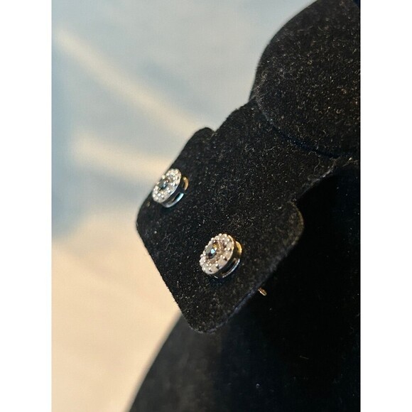 Sterling Silver and Rhinestone Earrings - Picture 3 of 5